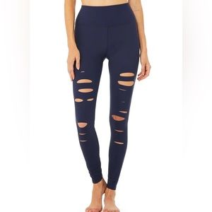 ALO Yoga High-Waist Ripped Warrior Leggings